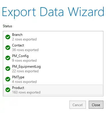 Export status of Power BI tables to SQL Server